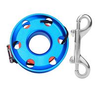 Cufaee Scuba Diving Reel, Stainless Steel Spinning Scuba Spool Finger Reel with Fluorescent Orange Line, Underwater Snorkeling Accessory (30M)