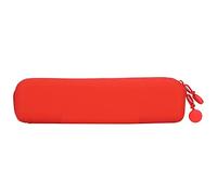 Cufaee Silicone Pencil Pouch, Aesthetic Pencil Pouch, Cute Pen Bag for Cosmetic Makeup Supplies, Pencil Organizer (Red (Small))