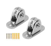 Cufaee Small Pulley Block, Wall Ceiling Mount Pulleys, Fixed Pulley for DIY Equipment Wire Rope Rail Sliding Gate (2 juegos)