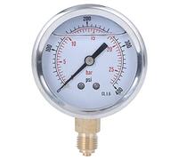 Cufaee TS PGG604-25bar 1/4BSP Y60 Radial Pressure Meter, Oil Filled Pressure Meter, Stainless Steel Pressure Meter 0-25bar 0-400psi