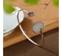 Cuff Bangle Bracelets，Natural Hetian Jade Bangle Hollow Ladies Bangle Jewelry Women's Bracelets