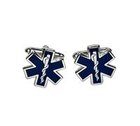 Cuff-Daddy EMT Paramedic Star of Life - Gemelos con caja de regalo de rescate, Esmalte, ammolita