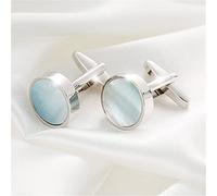 Cufflinks Blue-Color Sea Shell Men's Cuff Link Party Wedding Suit Shirt Cufflinks Individual
