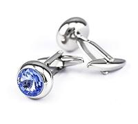 Cufflinks for Men's French Shirt Cufflinks Blue Zircon Crystal Cufflinks All-Match and Durable
