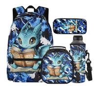 Cugasmaru Mochilas para niñas de 8 a 10 años, bonito juego de mochila escolar de 17 pulgadas, ligera para niños, Rayo de dinosaurio, Mochila para niños