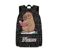 Cugasmaru Mochilas personalizadas para niños, mochila de animales para niños, niñas y niños con nombre y foto, Libro Capybara, Mochila para niños