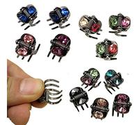 Cuhair 10 piezas de diamantes de imitación de cristal vintage de metal fuerte mango constante dientes no se desvanecen mini flequillo pinzas pinzas para el pelo abrazaderas para niñas señoras mujeres