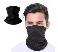 cuhostki Pañuelo multifunción para hombre y mujer, calentador de cuello para exteriores, esquí, moto, ciclismo, máscara facial, boca y nariz, protección solar, algodón, Color negro., Talla única