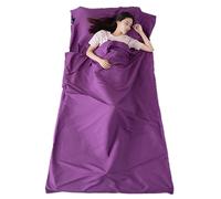 CuiCanfla Saco de Dormir para Viaje, Sábana con Bolsillo para Almohada, Suave y Ligero para Verano, Portátil para Camping, Hoteles y Mochileros