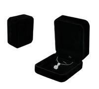 Cuicany Caja del Anillo de Terciopelo, Caja de Terciopelo para Colgantes, Estuche para Anillos para Bodas, Utilizado Para Collares, Colgantes, Centro Comercial Mostrador Joyería Display (Negro)