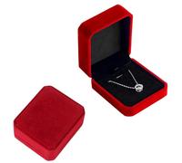 Cuicany Caja del Anillo de Terciopelo, Caja de Terciopelo para Colgantes, Estuche para Anillos para Bodas, Utilizado Para Collares, Colgantes, Centro Comercial Mostrador Joyería Display (Rojo)