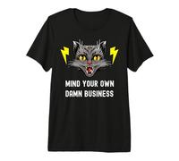 Cuida tu Propio Maldito Negocio Crazy Cat Lady Camiseta Premium