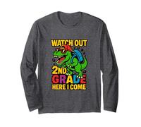 Cuidado 2do grado Here I Come Cool Back To School Dinosaur Manga Larga