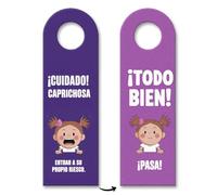 ¡Cuidado! caprichosa Entrar a su propio riesgo colgador de puerta - Decoración divertida para habitaciones adolescentes