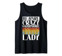 Cuidado con el saxofón Loco Lady Saxofón Camiseta sin Mangas