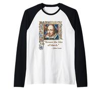 Cuidado con Las Ideas DE Marzo Shakespeare Cita Camiseta Manga Raglan