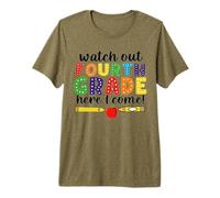 Cuidado Cuarto Grado Aquí Vengo 4to Grado Niños Escuela Niño Camiseta Premium