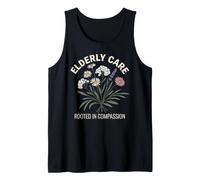 Cuidado de Ancianos arraigado en la compasión Cuidador Floral Camiseta sin Mangas