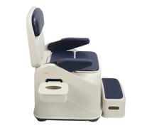 Cuidado De Ancianos Inodoro Portátil Inodoro Cuero De Pu Brazos Giratorios Antiolor Luz Nocturna Reposapiés Inodoro Portátil Para Adultos Mayores Cubo Interior Azul 61 * 60 * 57