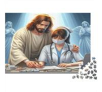 Cuidado de enfermería de Jesús Puzzle 1000 Piezas Papel Reciclado para Adultos Puzzle para Adultos Juego Familiar Divertido Regalo y Actividad Divertida para casa Excelente Idea de Regalo