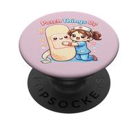 Cuidado de heridas Enfermera Patch Things Up Kawaii Enfermería WOCN Lindo PopSockets PopGrip Adhesivo