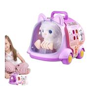 Cuidado de mascotas para niños - Accesorios para niños interactivos, peluches de simulación de animales | Robot Dogs moviendo sus colas, gatos y conejos con botella de alimentación y peine de simulacr