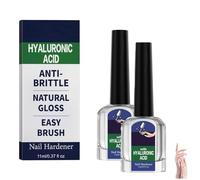 Cuidado de uñas con ácido hialurónico con vitamina E y aceite de jojoba, tratamiento de fortalecimiento de uñas, tratamiento de humedad intensa para uñas hidratadas secas y dañadas (2PCS)