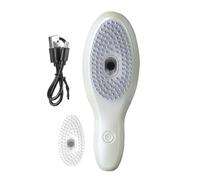 Cuidado del cabello Peine Limpiador de polvo eléctrico Cepillo de estilismo al vacío Dander Remover Volumización con Masaje del Cuero Cabelludo C Carga Rápida Herramienta Portátil para Empuje Beige