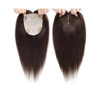 Cuidado del cuerpo 13 x 15 cm Skin Base Human Hair Topper with 4 Clips On Top Virgin Hair Toupee For Women Hairpiece HaarExtensions (Brown)