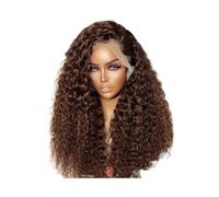 Cuidado del cuerpo 13x4 HD Encaje Frontal Chocolate Marrón Peluca Rizada Sin Gluleless Cabello Humano Pelucas Extensiones de Cabello(45,52 cm)