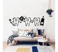Cuidado dental Pegatina de pared Vinilo Logotipo del dentista Puerta y ventana Calcomanía Decoración del hogar Baño Arte Mural Pegatina Dientes 21cm X 71cm