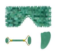 Cuidado Facial Jade Roller Gua Sha Scraper Sleep Mask Para FaceTools,Juego 3 En 1-Ci-YL