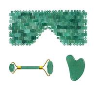 Cuidado Facial Jade Roller Gua Sha Scraper Sleep Mask Para FaceTools,Juego 3en1-Ci-VL