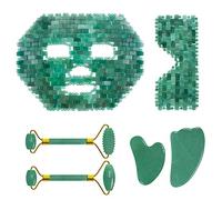 Cuidado Facial Jade Roller Gua Sha Scraper Sleep Mask Para FaceTools,Juego 6 En 1
