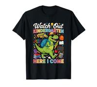 Cuidado Kindergarten Here I Come Dino Primer Día de Escuela Camiseta