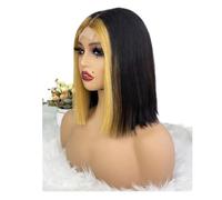 Cuidado personal 10 pulgadas Bob peluca pelo humano 2x6 encaje frente pelucas cabello humano 250 densidad para mujeres negras extensiones de cabello (destacado frontal)