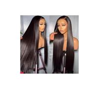 Cuidado personal 13x4 Encaje frente pelucas pelo humano 180 densidad pelucas rectas prearrancadas sin pegamento pelucas para mujeres extensiones de cabello (40 cm)