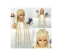 Cuidado personal 36 pulgadas peluca trenzada para mujeres, pelucas trenzadas en caja con cabello de bebé, línea de cabello natural, encaje sintético trenzado frontal trenzas peluca extensiones de