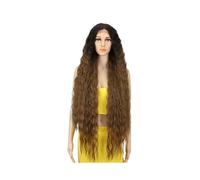 Cuidado personal 41" Encaje frente pelucas largas onduladas, pelucas sintéticas con 130 extensiones de pelo pelucas de densidad (marrón oscuro+marrón claro)