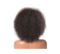 Cuidado personal 6 pulgadas pelucas sintéticas cortas rizadas recto resistente al calor para las mujeres africanas afro peluca llena extensiones de cabello (marrón oscuro)