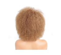 Cuidado personal 6 pulgadas pelucas sintéticas cortas rizadas recto resistente al calor para las mujeres africanas afro peluca llena extensiones de cabello(rubio hondo)