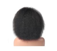 Cuidado personal 6 pulgadas pelucas sintéticas cortas rizadas recto resistente al calor para las mujeres africanas afro peluca llena extensiones de cabello (negro natural)