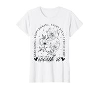 Cuidado Personal Mujeres Niñas Sigan adelante Vale la pena lo Suficiente Camiseta gráfica económica, Mujer, Blanco, M