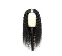 Cuidado personal Onda de agua V parte peluca pelo humano ondulado pelucas para mujeres negras extensiones de cabello negro natural de 180 densidad(18inch)