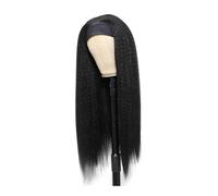 Cuidado personal Peluca para mujer, pelucas Yaki lisas con diadema negra, pelo sintético, fácil de peinar, sin encaje ni pegamento, extensiones de cabello (30 pulgadas)