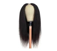 Cuidado personal Pelucas de pelo humano rizado liso, corte en V, sin pegamento, sin costura, con clip, media peluca para mujeres extensiones de cabello (180density,16inch)