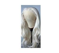 Cuidado personal Rubio platino Body Wave Lace Frontal Pelucas, Ondulado Sintético Encaje Frontal Peluca para Mujeres Negras, Extensiones de Cabello de 150 Densidad (50 cm)
