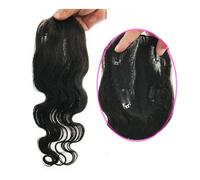 Cuidado personal Topper for capelli con base de encaje suizo, onda natural atada a mano, transpirable, encaje negro, para mujeres, para cabello adelgazado Extensiones de pelo (14 pulgadas, Natural B