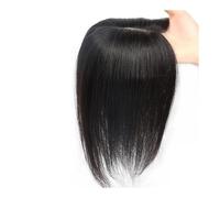 Cuidado personal Topper for capelli con base in seta e clip in capelli umani for donne for capelli diluati Extension per capelli (Natural black,12 INCH_12X14CM)