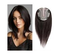 Cuidado personal Topper for capelli umani con base in pizzo da 14 pollici for donne, 4 clip, pezzi con capelli radati, toppers for capelli umani naturale e veri Extension per capelli capelli naturale